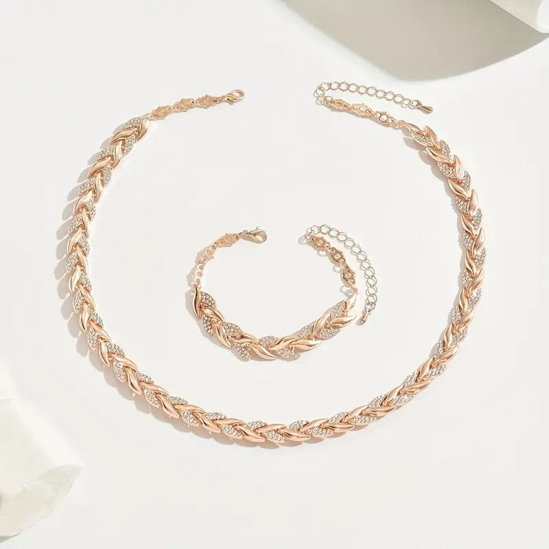 Elegant Glass Rhinestone Fish Tail Set