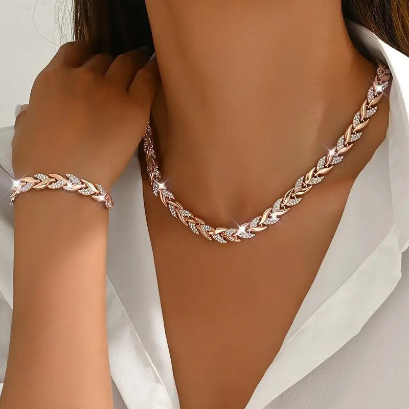 Elegant Glass Rhinestone Fish Tail Set