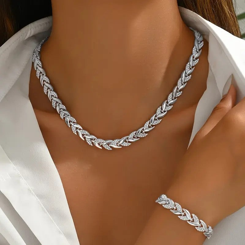 Elegant Glass Rhinestone Fish Tail Set